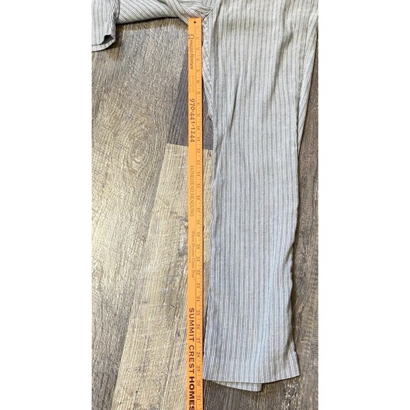 J Jill Women’s Linen Stretch Pants Size 10 Blue White Stripe Pull-On Lightweight - Picture 13 of 14